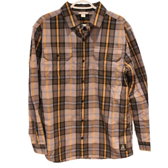 2/$25 🏷 Rip Zone Blue & Brown Plaid Flannel Button Up Men's M - Picture 1 of 5